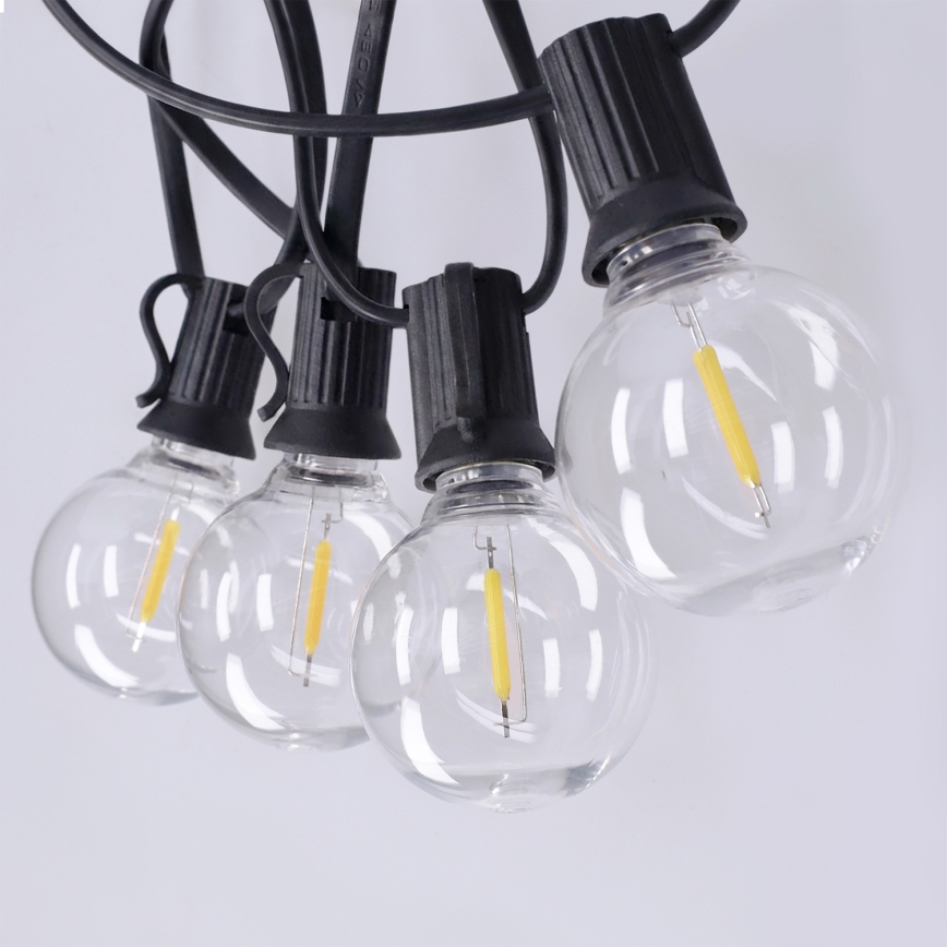 Brilagi - LED kültéri dekorációs fényfüzér GIRLANDA 25×E12/0,36 W/24 V 20 m fekete IP44 meleg fehér