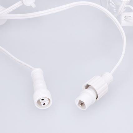 Brilagi - LED Kültéri dekorációs fényfüzér GIRLANDA 10xE12/0,6W/24V 8m fehér IP44 meleg fehér