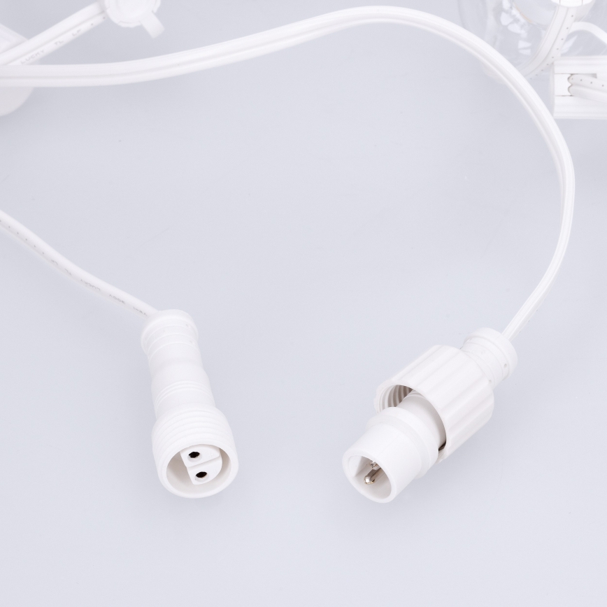 Brilagi - LED Kültéri dekorációs fényfüzér GIRLANDA 10xE12/0,6W/24V 8m fehér IP44 meleg fehér