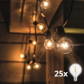 Brilagi - LED Kültéri dekoratív lánc GIRLAND 25xE12 20m IP44 meleg fehér