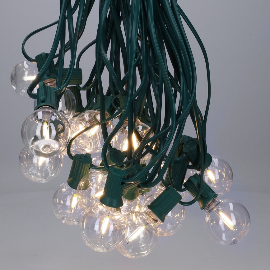 Brilagi - LED kültéri dekorációs fényfüzér GIRLANDA 25xE12/0,8W/230V 20m zöld IP44 meleg fehér