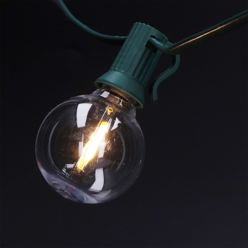 Brilagi - LED kültéri dekorációs fényfüzér GIRLANDA 25xE12/0,8W/230V 20m zöld IP44 meleg fehér