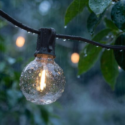 Brilagi - LED kültéri dekorációs fényfüzér GIRLANDA 25xE12/0,36W/24V 20m fekete IP44 meleg fehér