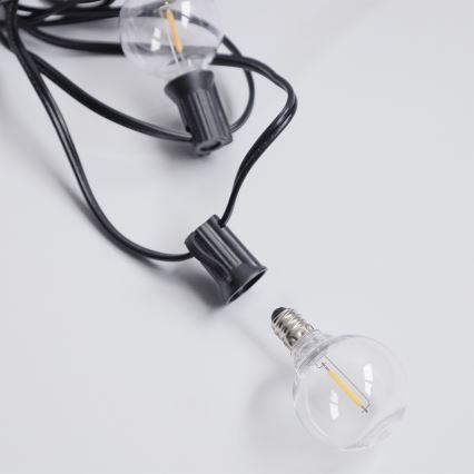 Brilagi - LED kültéri dekorációs fényfüzér GIRLANDA 25xE12/0,36W/24V 20m fekete IP44 meleg fehér