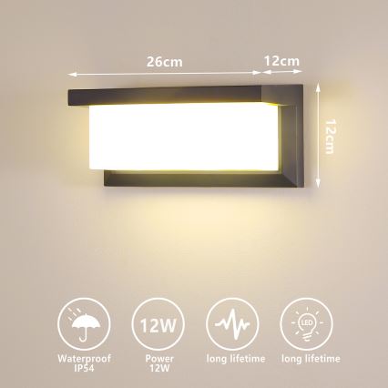 Brilagi - LED Kültéri fali lámpa BRICKY LED/12W/230V antracit IP54