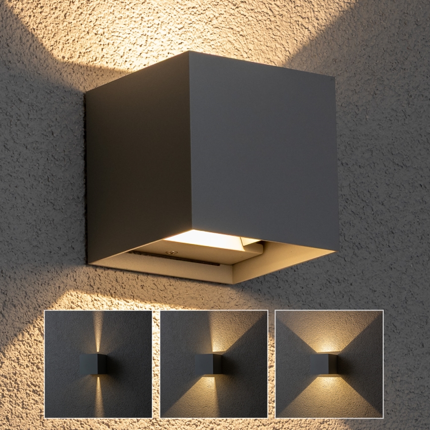 Brilagi - LED Kültéri fali lámpa CUBE LED/6W/230V szürke IP54
