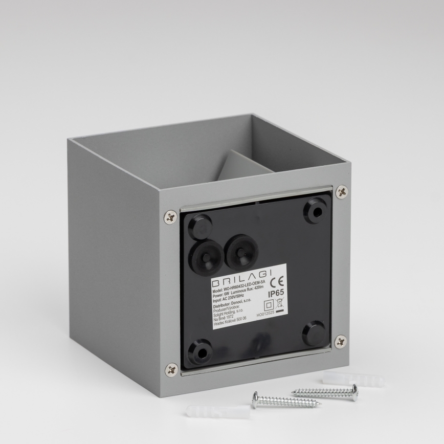 Brilagi - LED Kültéri fali lámpa CUBE LED/6W/230V szürke IP54