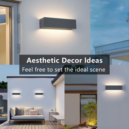 Brilagi - LED kültéri fali lámpatest DONNANI LED/12W/230V 30 cm antracit IP44