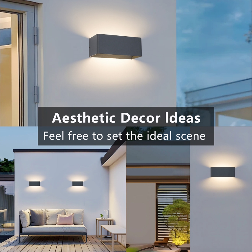 Brilagi - LED kültéri fali lámpa DONNANI LED/7W/230V 20 cm antracit IP44