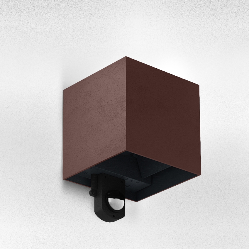 Brilagi - LED kültéri fali lámpa érzékelővel CUBE LED/6W/230V barna IP65