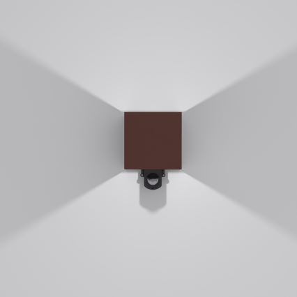 Brilagi - LED kültéri fali lámpa érzékelővel CUBE LED/6W/230V barna IP65