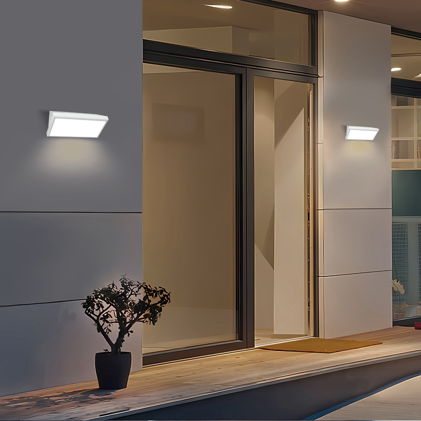 Brilagi - LED kültéri fali lámpa érzékelővel TRIANGLE LED/20W/230V fehér IP65