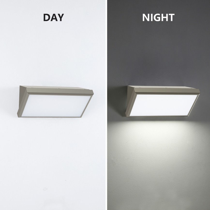 Brilagi - TRIANGLE LED/20W/230V érzékelős kültéri fali lámpatest, szürke, IP65