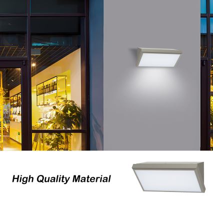Brilagi - TRIANGLE LED/20W/230V érzékelős kültéri fali lámpatest, szürke, IP65