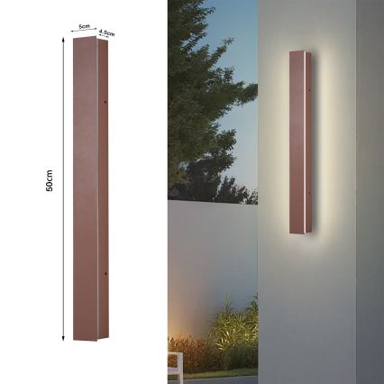 Brilagi - LED kültéri fali lámpatest LINEAR LED/12W/230V 3000K IP65 50 cm barna CRI 90