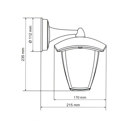 Brilagi - LED Kültéri fali lámpa LUNA 1xE27/60W/230V IP44