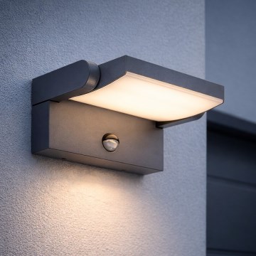BRILAGI - LED kültéri fali lámpa mozgás- és alkonyérzékelővel ANKLE LED/12W/230V IP65 fekete