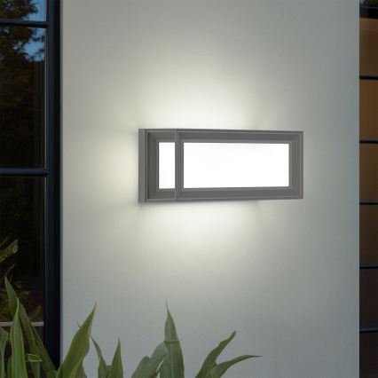 Brilagi - LED kültéri fali lámpatest érzékelővel PARKER LED/12W/230V szürke IP44