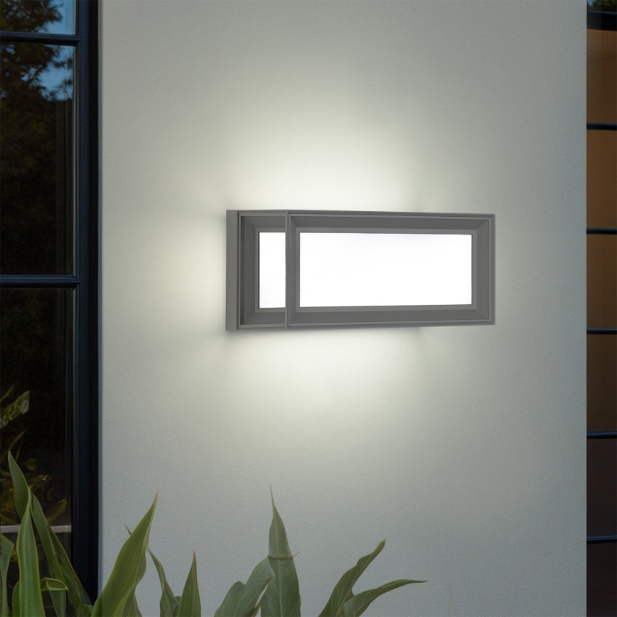 Brilagi - LED kültéri fali lámpatest érzékelővel PARKER LED/12W/230V szürke IP44