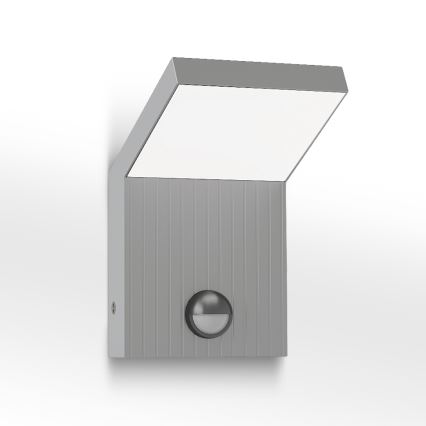 Brilagi - LED kültéri fali lámpa érzékelővel RIANO LED/8W/230V ezüst IP65