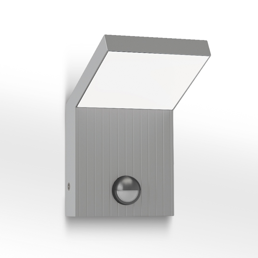 Brilagi - LED kültéri fali lámpa érzékelővel RIANO LED/8W/230V ezüst IP65