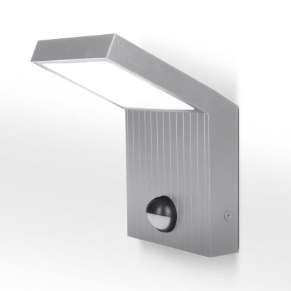 Brilagi - LED kültéri fali lámpa érzékelővel RIANO LED/8W/230V ezüst IP65