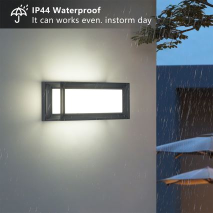 Brilagi - PARKER LED kültéri fali lámpa, 12 W, 230 V, állítható színhőmérséklet (3000/4500/6000 K), antracit, IP44