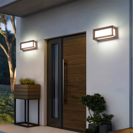 Brilagi - LED kültéri fali lámpa PARKER/12W/230V 3000/4500/6000K barna IP44