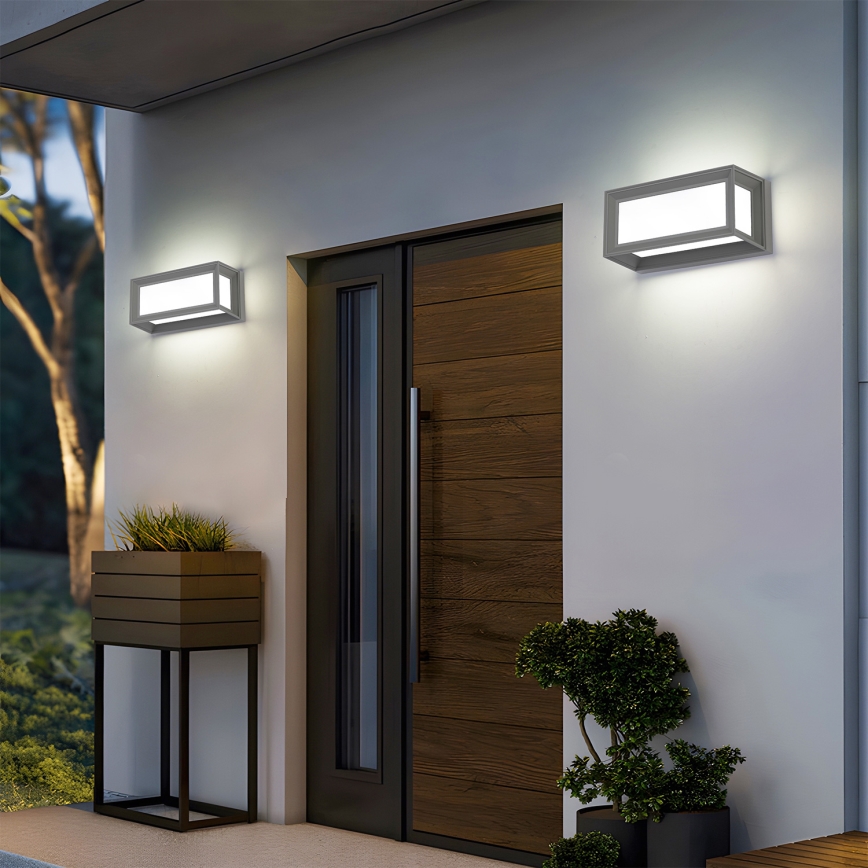 Brilagi - PARKER LED kültéri fali lámpatest 12W/230V 3000/4500/6000K szürke IP44