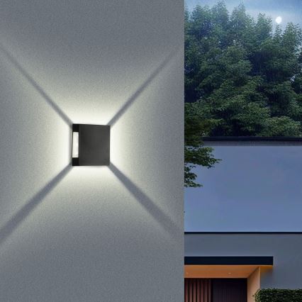 Brilagi - LED kültéri fali lámpa QUADRAY LED/4W/230V fekete IP65