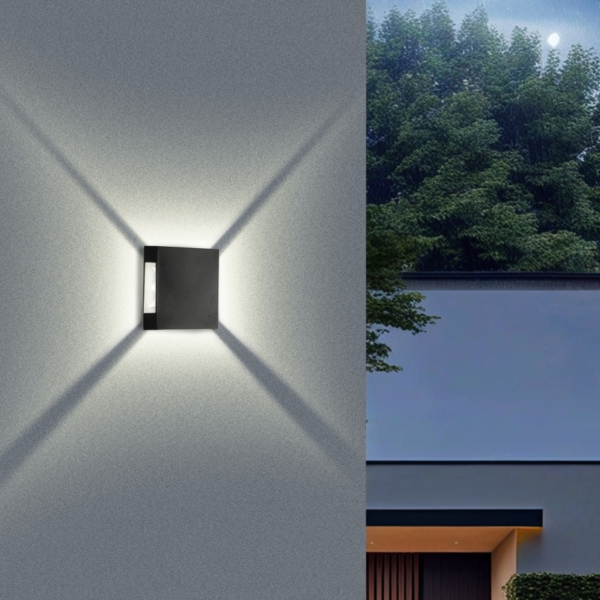Brilagi - LED kültéri fali lámpa QUADRAY LED/4W/230V fekete IP65