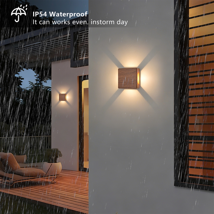 Brilagi - LED kültéri fali lámpa QUADRAY LED/6W/230V fa hatású dekor IP54