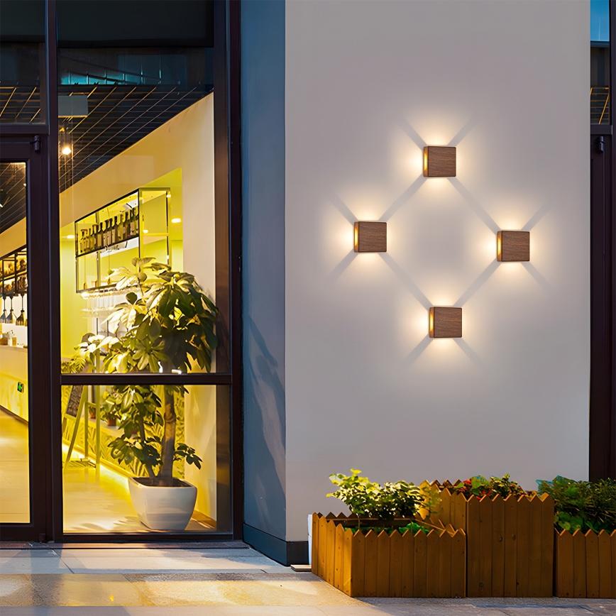 Brilagi - LED kültéri fali lámpa QUADRAY LED/6W/230V fa hatású dekor IP54