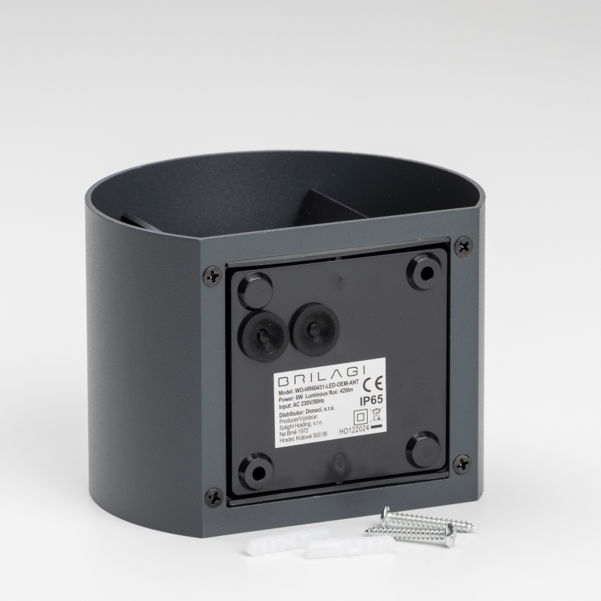 Brilagi - LED Kültéri fali lámpa RONDO LED/6W/230V antracit IP54