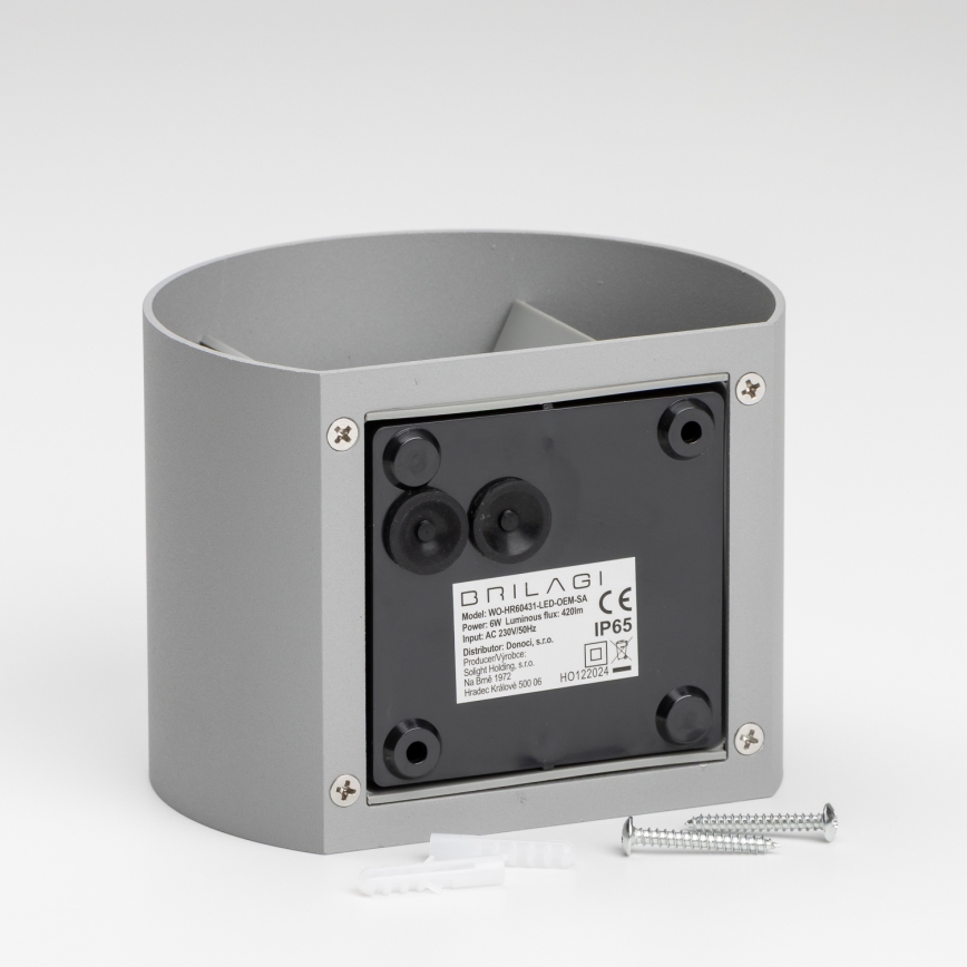 Brilagi - LED Kültéri fali lámpa RONDO LED/6W/230V szürke IP54