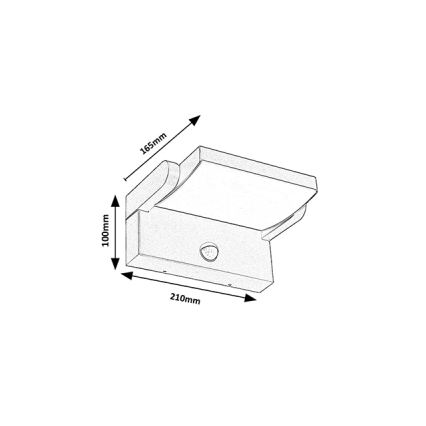 Brilagi - LED kültéri fali lámpa mozgásérzékelővel ANKLE LED/18W/230V 3000K IP65 antracit