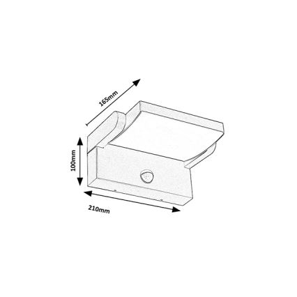 Brilagi - LED kültéri fali lámpa mozgásérzékelővel ANKLE LED/18W/230V 4000K IP65 antracit