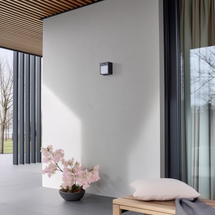 Brilagi - LED kültéri fali lámpa mozgásérzékelővel TERNI LED/12W/230V antracit IP44