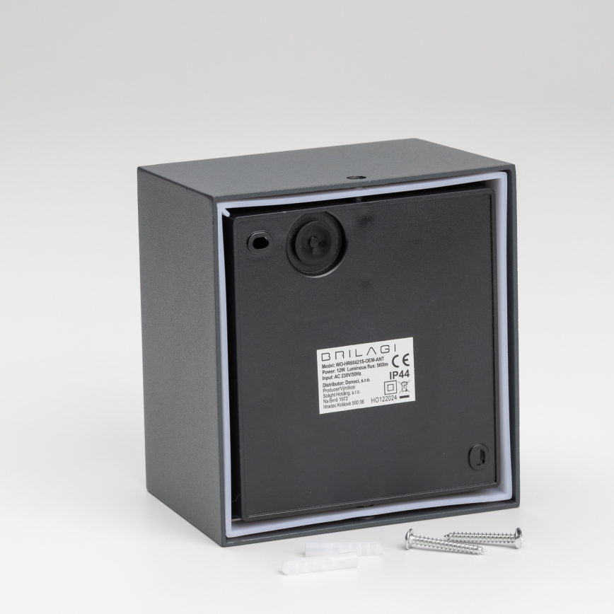 Brilagi - LED kültéri fali lámpa mozgásérzékelővel TERNI LED/12W/230V antracit IP44