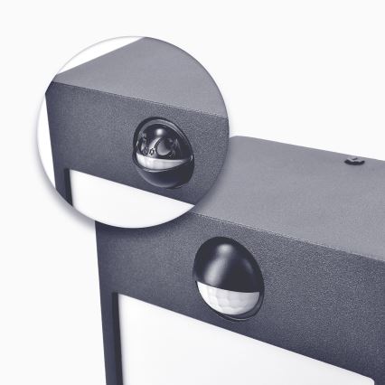 Brilagi - LED kültéri fali lámpa mozgásérzékelővel TERNI LED/12W/230V antracit IP44