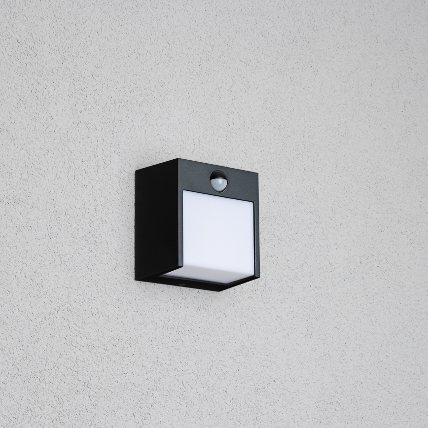 Brilagi - LED kültéri fali lámpa mozgásérzékelővel TERNI LED/12W/230V fekete IP44