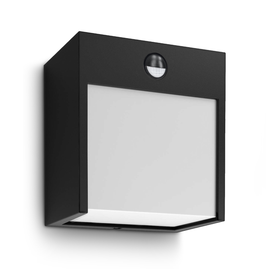 Brilagi - LED kültéri fali lámpa mozgásérzékelővel TERNI LED/12W/230V fekete IP44