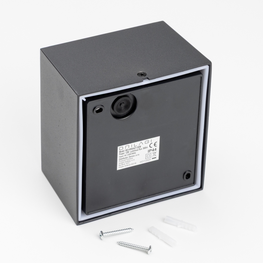 Brilagi - LED Kültéri fali lámpa TERNI LED/12W/230V fekete IP44