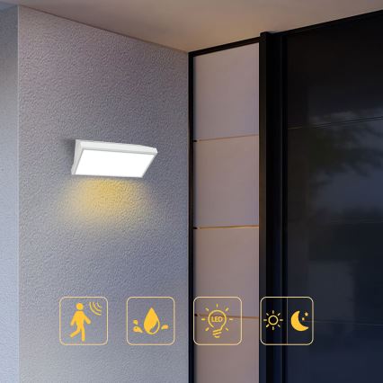 Brilagi - LED kültéri fali lámpa mozgásérzékelővel TRIANGLE LED/20W/230V fehér IP65