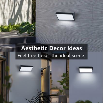 Brilagi - LED Kültéri fali lámpa TRIANGLE LED/20W/230V 3000/4000/6500K fekete IP65