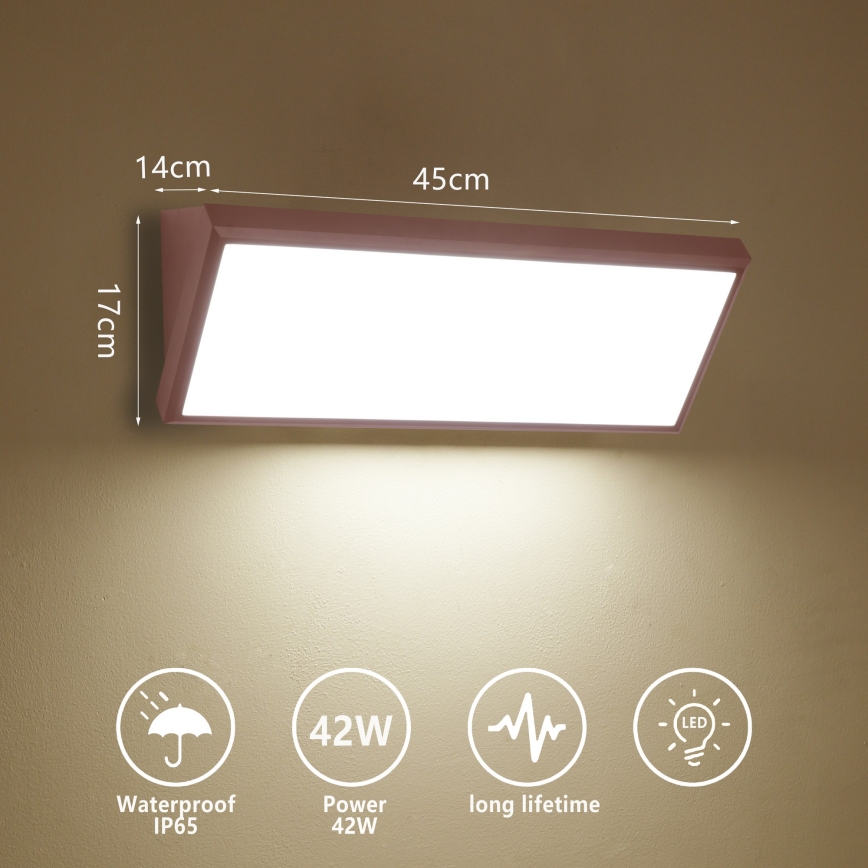 Brilagi - LED kültéri fali lámpatest TRIANGLE LED/42W/230V 3000/4000/6500K 45 cm barna IP65