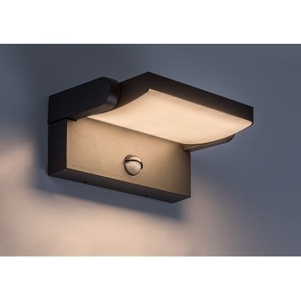 BRILAGI - LED kültéri fali lámpa mozgás- és alkonyérzékelővel ANKLE LED/12W/230V IP65 fekete