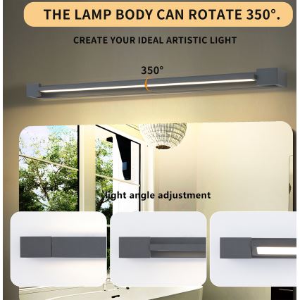 Brilagi - LED kültéri fali lámpatest AQUA LINE LED/24W/230V 90 cm IP44 antracit CRI 90