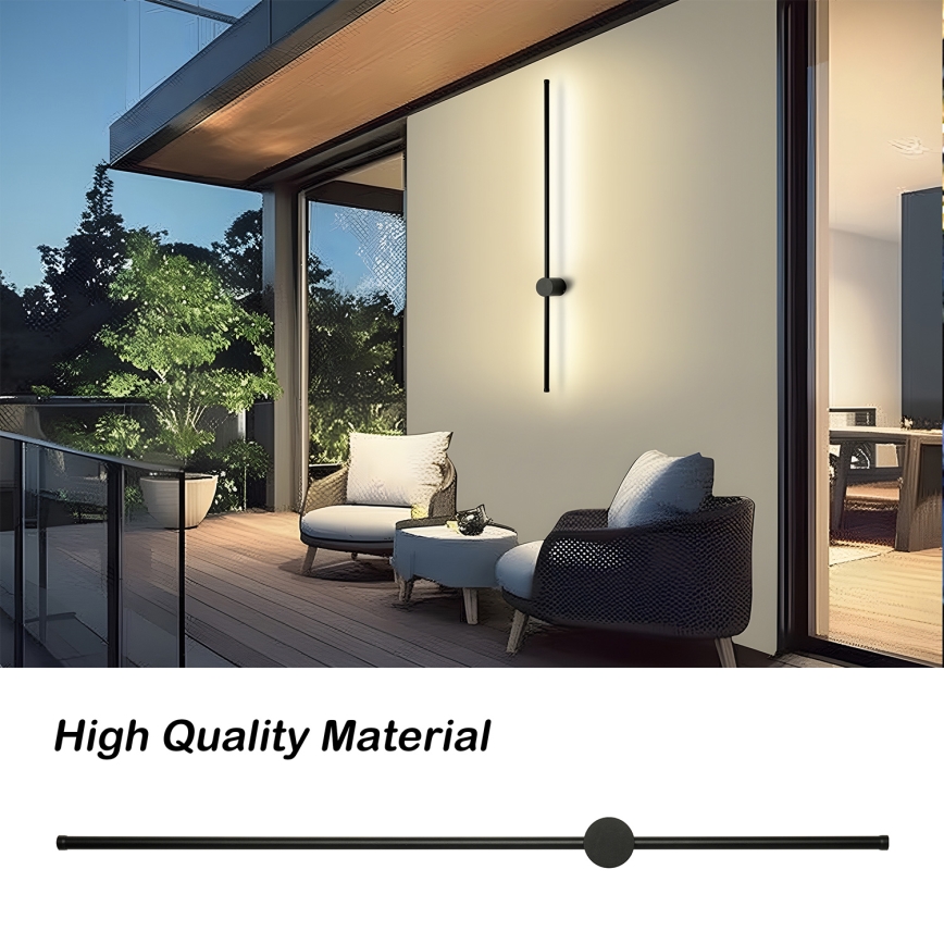 Brilagi - LED kültéri fali lámpa AURA LED/20W/230V 4000K IP54 97 cm fekete CRI 90