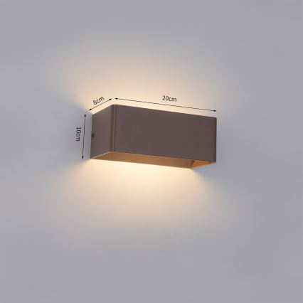 Brilagi - LED Kültéri fali lámpatest DONNANI LED/7W/230V 20 cm barna IP44